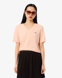 T-shirt relaxed fit coton doux col V