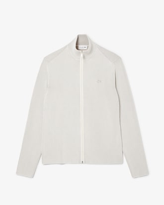 Pull zippé coton côtelé