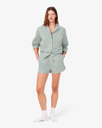 Ensemble de pyjama ray&eacute; popeline oversize