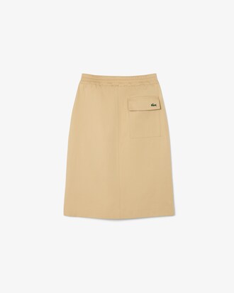 Jupe droite mi-longue en twill