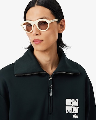 Sweatshirt col montant zippé badge Défilé