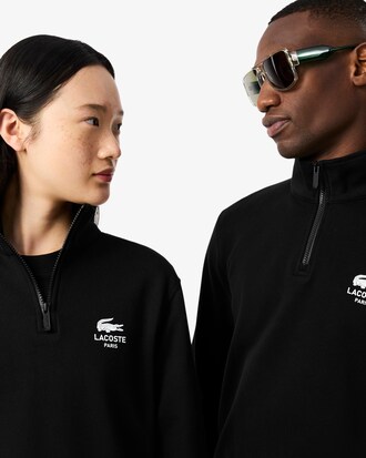 Sweatshirt col montant zipp&eacute; imprim&eacute;