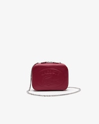 Sac bandoulière zippé Croco Crew en cuir grainé uni