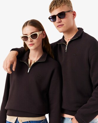 Sweatshirt col zipp&eacute; molleton &eacute;pais