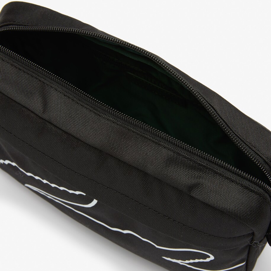 Sacoche rectangulaire Neocroc zipp?�e en toile recycl?�e motif crocodile | LACOSTE