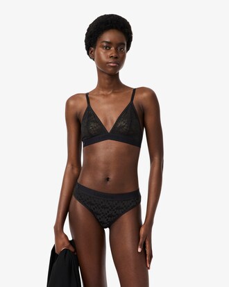 Culotte en dentelle ceinture sigl&eacute;e