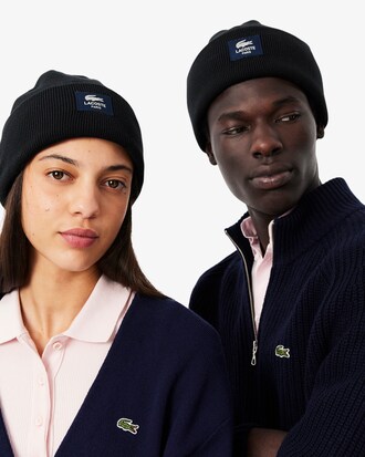 Bonnet coton côtelé avec badge