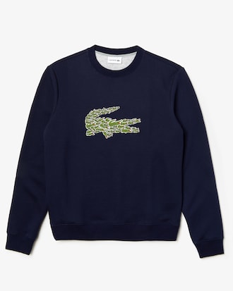 Sweatshirt à col rond en molleton avec badge multi croc