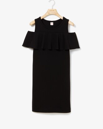 Robe d&eacute;bardeur &agrave; volant Lacoste LIVE en coton