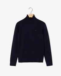 Pull col roul&eacute; &agrave; encoches en laine unie