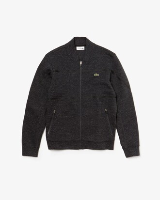 Sweatshirt zipp&eacute; col banane Lacoste SPORT en molleton uni