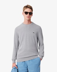 Pull coton uni col rond