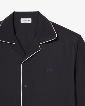 Chemise manches courtes relaxed fit laine