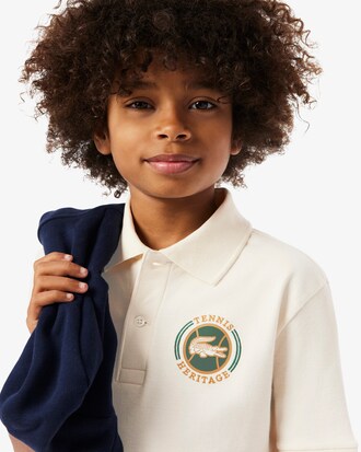Polo interlock avec badge Lacoste