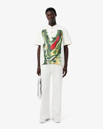 Polo oversize denim imprimé Défilé