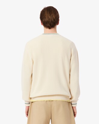 Pull fin en crêpe de coton à rayures