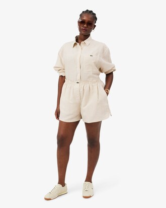 Short oversize lin m&eacute;lang&eacute;