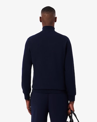 Sweatshirt zipp&eacute; molleton col montant