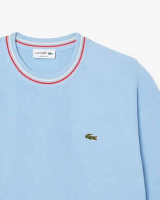 Pull fin en crêpe de coton à rayures