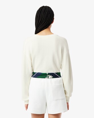 Pull col V point mousse coton