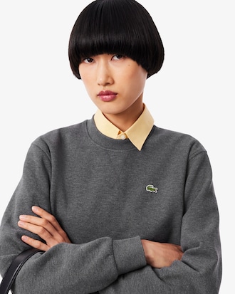 Sweatshirt relaxed fit col rond en Piqu&eacute;