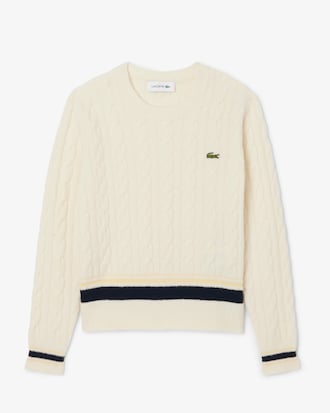 Pull col rond torsadé laine