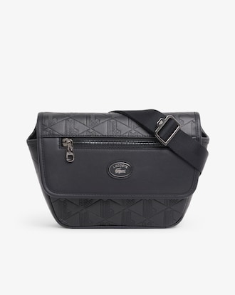 Mini sac messenger monogramme en cuir