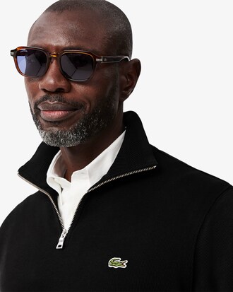 Sweatshirt zipp&eacute; interlock col montant