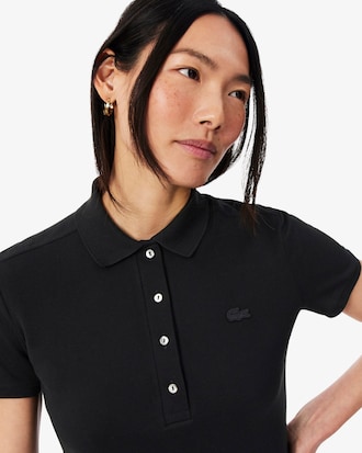 Robe polo slim fit en mini Piqu&eacute; stretch