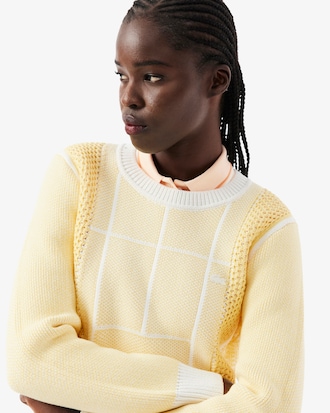Pull jacquard graphique court de tennis