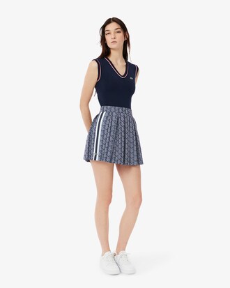 Jupe plissée jacquard monogramme