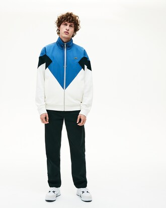 Veste zippée à col montant en molleton de coton color-block