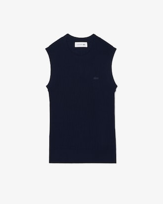 Pull sans manches maille 3D laine m&eacute;rinos