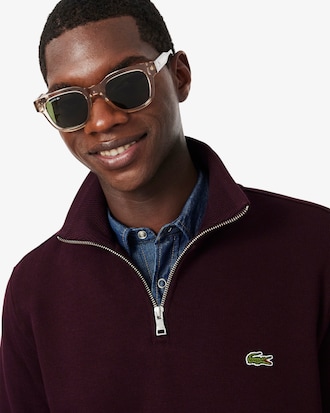 Sweatshirt zipp&eacute; interlock col montant