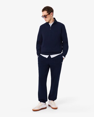 Sweatshirt col montant zipp&eacute; marquage emboss&eacute;