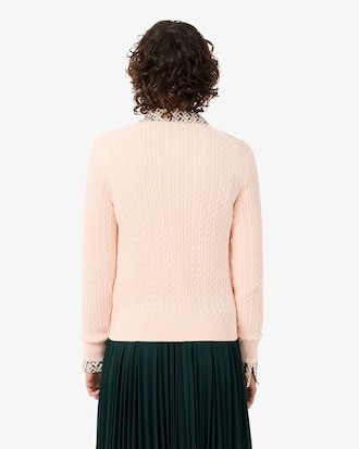 Cardigan maille torsad&eacute;e rayures