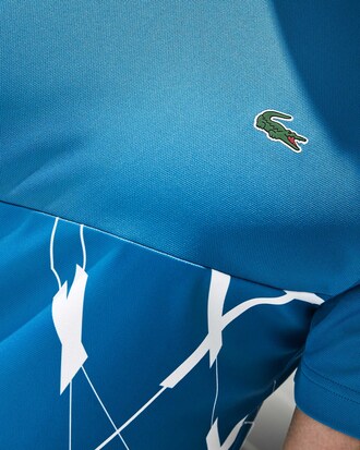 T-shirt Tennis Lacoste SPORT en piqué respirant à motif géométrique