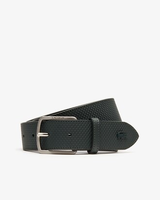 Ceinture Chantaco en cuir texturé à boucle gravée Lacoste