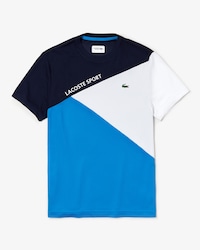T-shirt col rond Lacoste SPORT en piqu&eacute; ultra-dry color-block