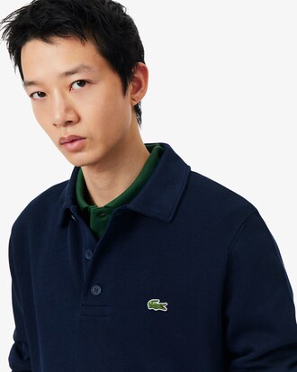 Sweatshirt col polo coton c&ocirc;tel&eacute;