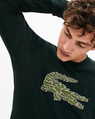 Sweatshirt à col rond en molleton avec badge multi croc