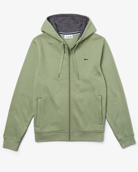 Sweatshirt zipp&eacute; &agrave; capuche Tennis Lacoste SPORT en molleton uni