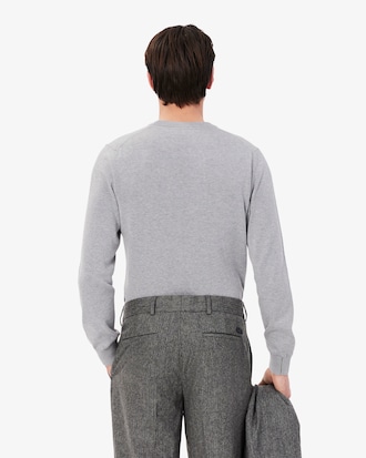 Pull coton uni col rond