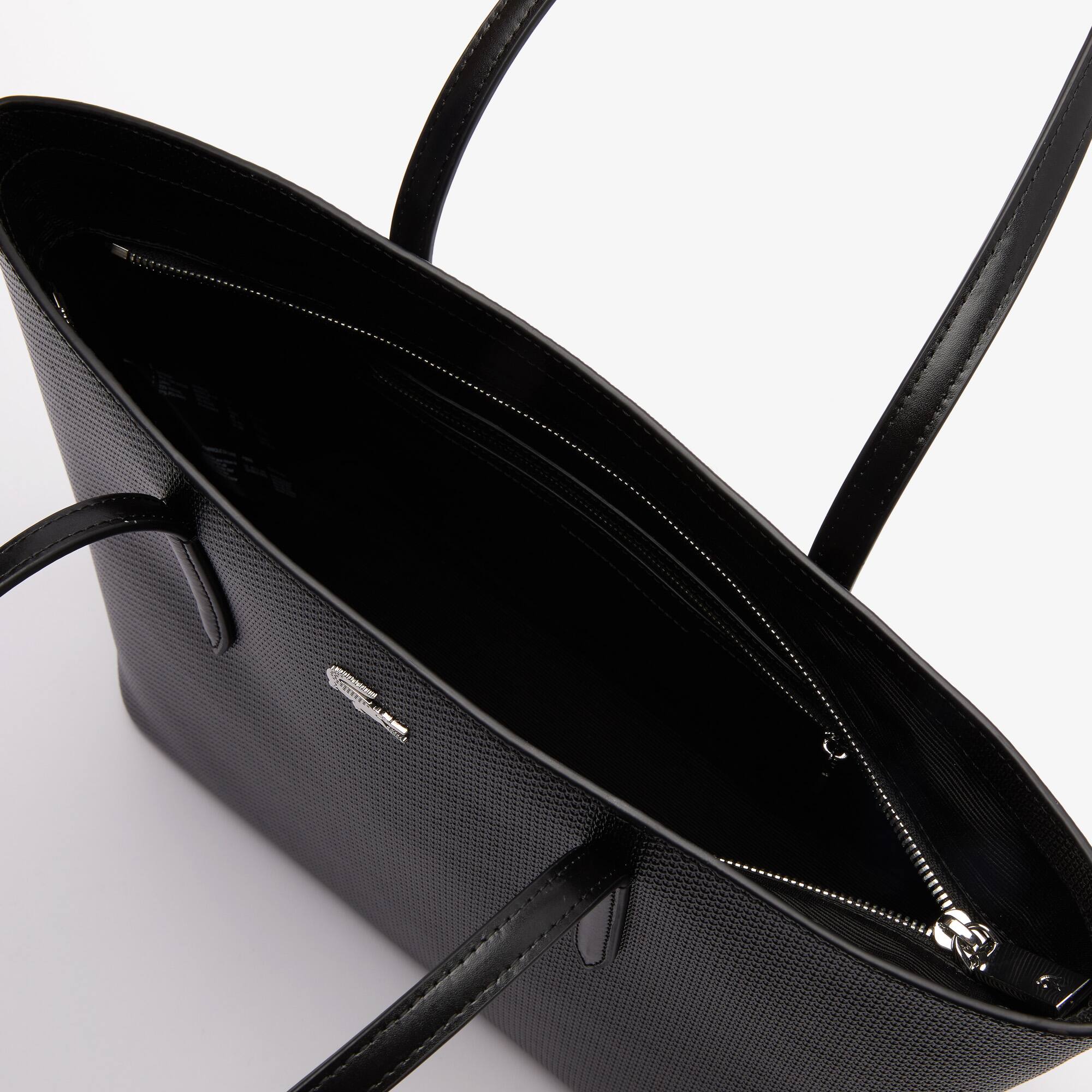 sac lacoste cuir piqué