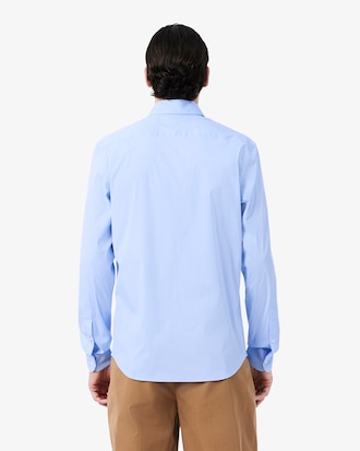Chemise popeline stretch ray&eacute;e slim fit