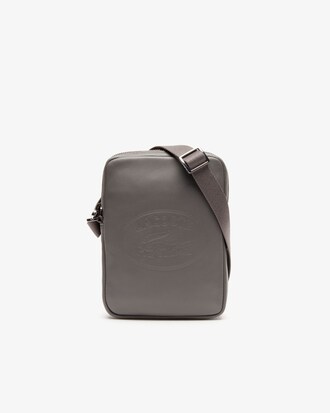 Sacoche verticale L.12.12 cuir Casual avec marquage embossé