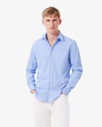 Chemise popeline stretch ray&eacute;e slim fit