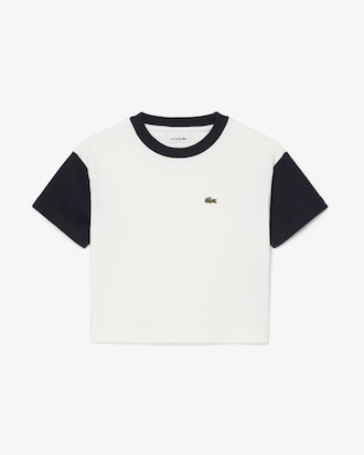 T-shirt coton d&eacute;tails contrast&eacute;s