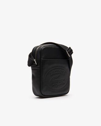 Sacoche verticale L.12.12 cuir Casual avec marquage embossé