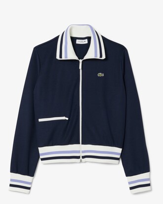 Sweatshirt zippé à détails rayés